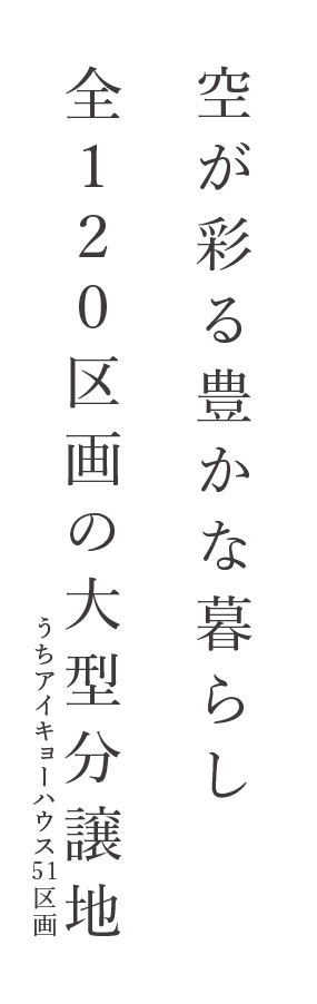 空が彩る豊かな暮らし　全120区画の大型分譲地　うちアイキョーハウス51区画